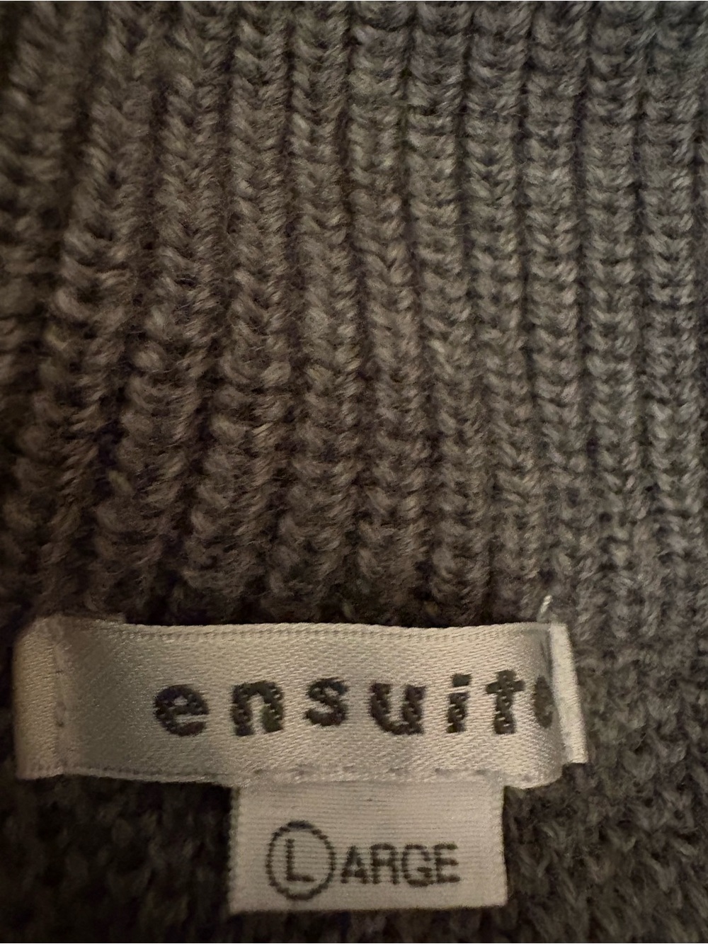 Women's Gray Knit Button-Up Cardigan with Collar - Picture 4 of 4